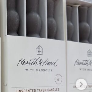 Hearth & Hand with Magnolia Unscented Taper Candles 6 pcs New